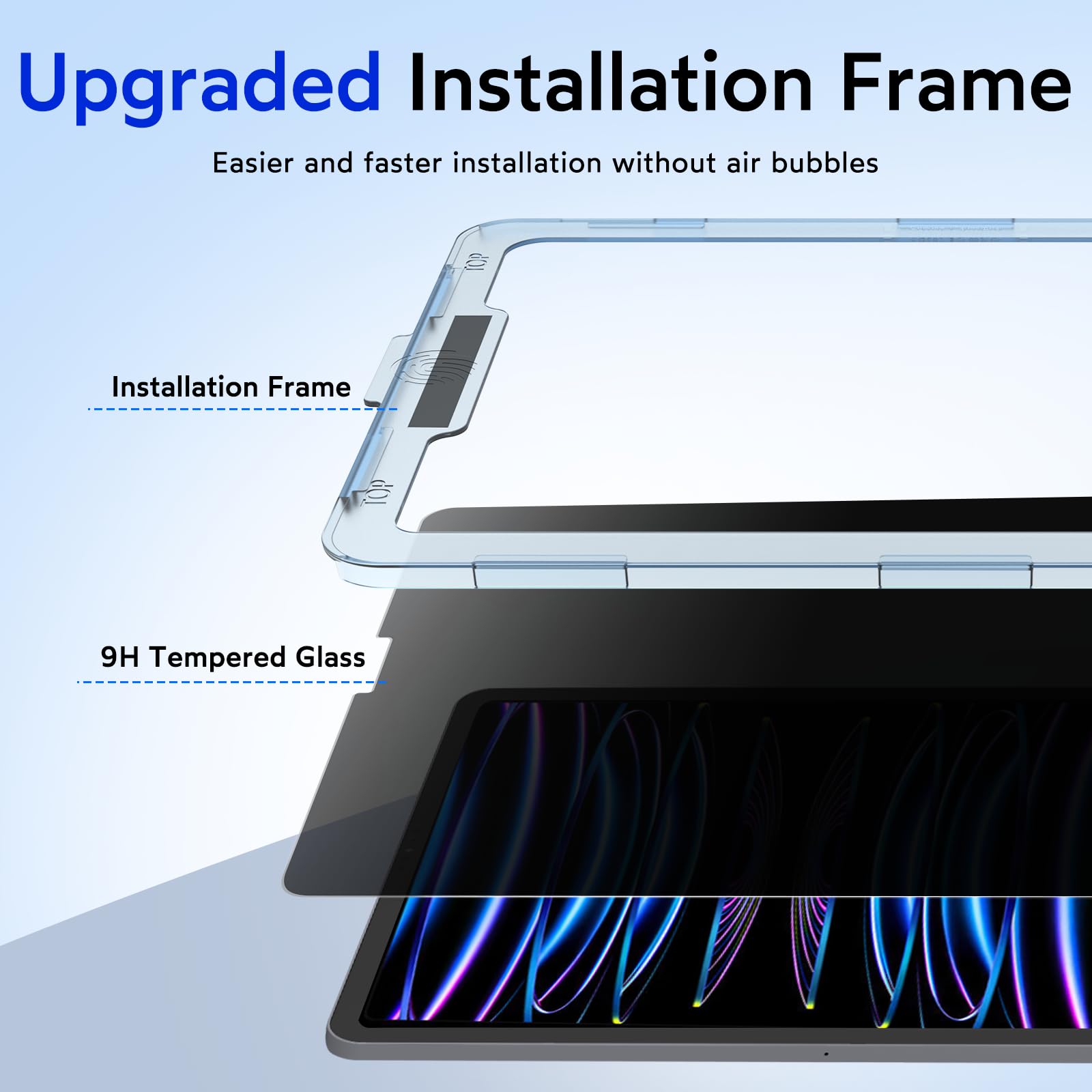 Mobdik Privacy Screen Protector Compatible With Ipad Pro 12.9 Inch (2022 & 2021 & 2020 & 2018) [Anti Spy] [9H Tempered Glass] [E