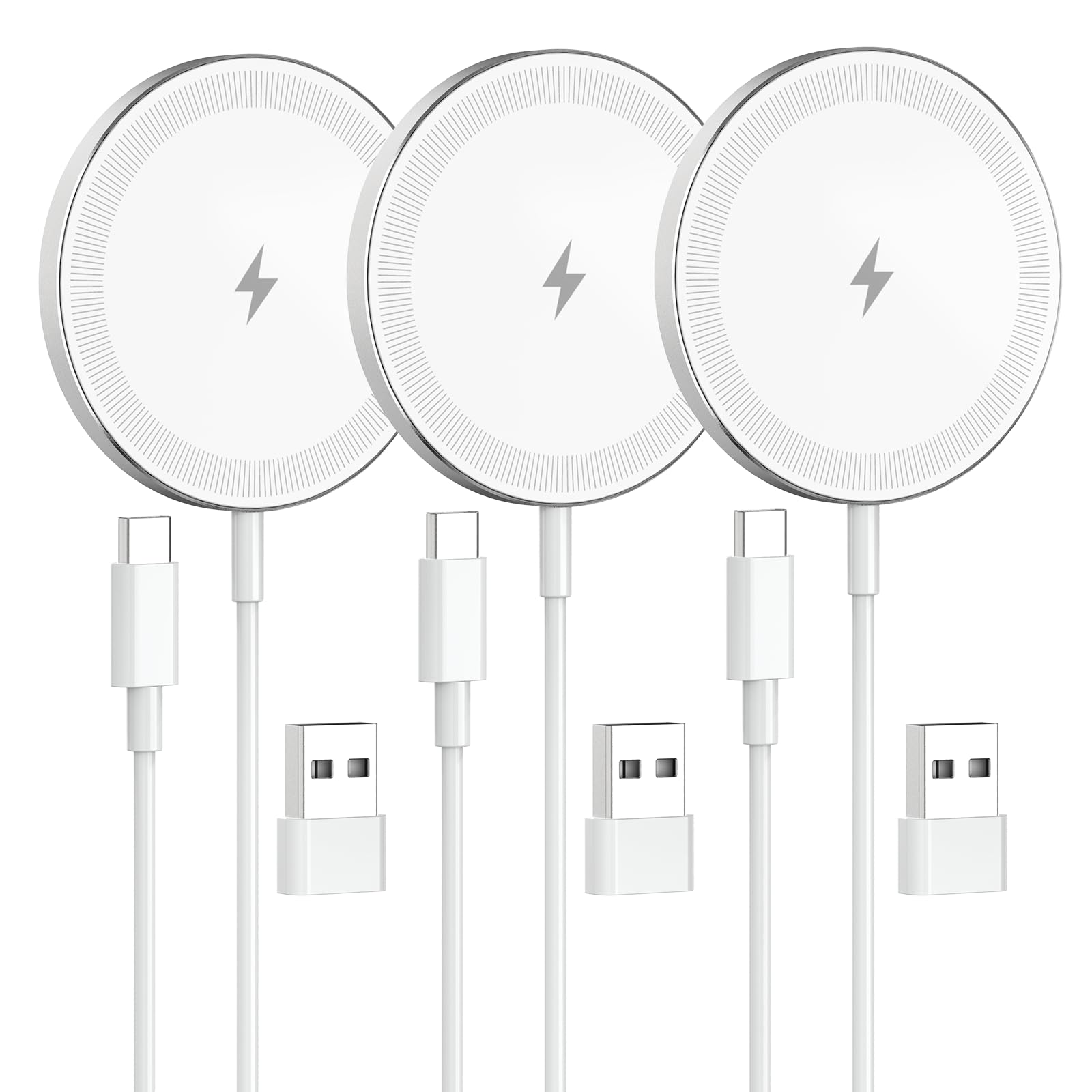 3-Pack Magnetic Wireless Charger Pad: 15W Fast Magnetic Qi Charging Pad For Apple - Iphone 16 16E 15 14 13 12 Series - Airpods 4