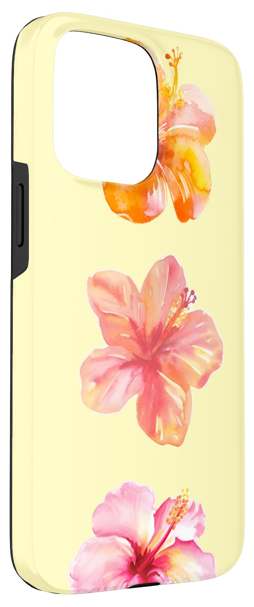 Coquette Girly Hibiscus Summer Hawaiian Butter Yellow Case For Iphone 15 Pro Max