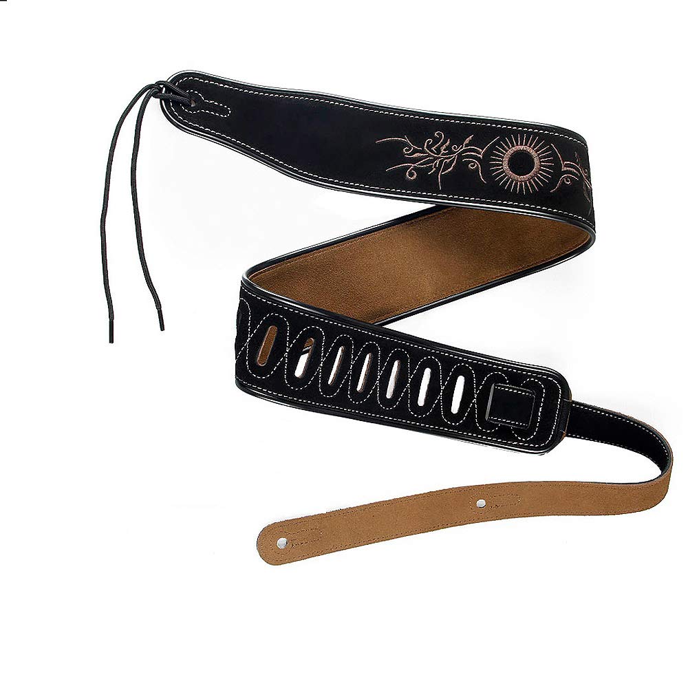 YUEKO Cowhide Soft Comfable Durable Electric Guitar Strap Bass Strap Adjustable Acoustic Guitar Belt Width 7cm (Y24) guitar stra