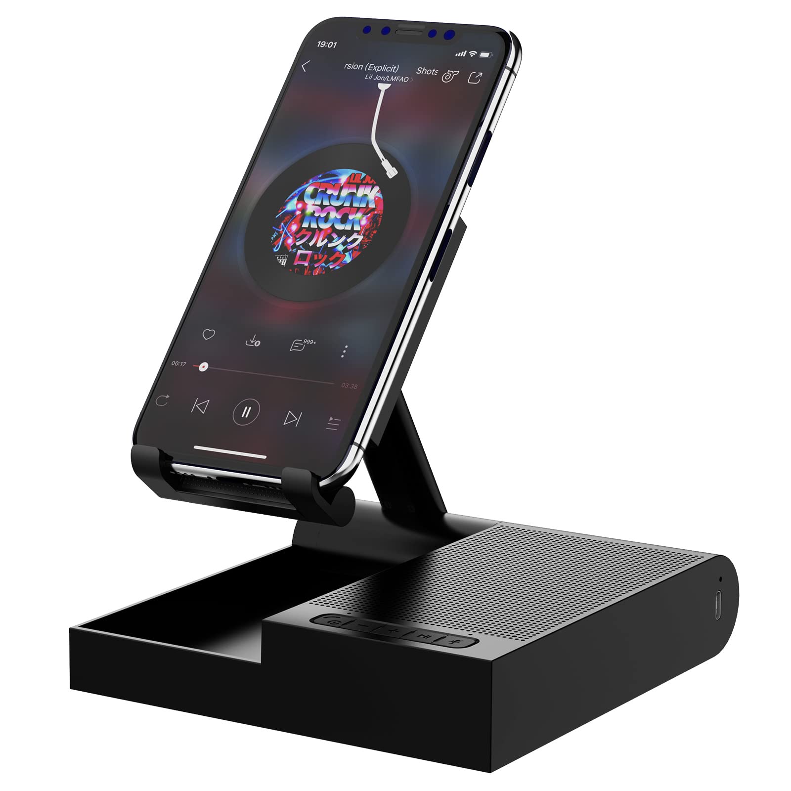 Doss Cell Phone Stand With Wireless Bluetooth Speaker, 15W Wireless Charger And Anti Slip Base, 4 In 1 Function, 8H Playtime, Ad