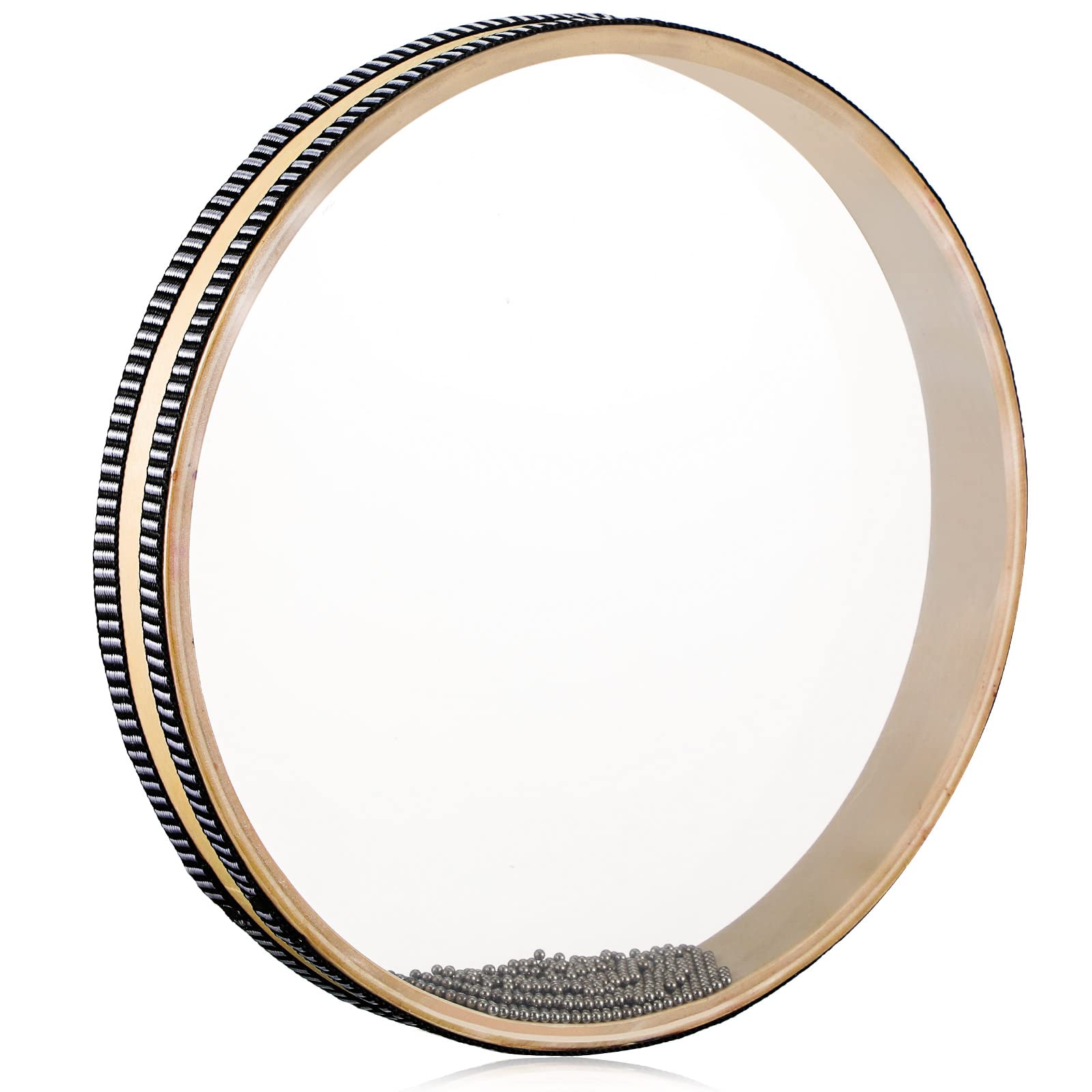 Boao Sea Drum 12 Inches Wave Bead Hand Natural Color Sound Wave with Hardwood Shell Sea Drum Musical Instrument Percussion for H