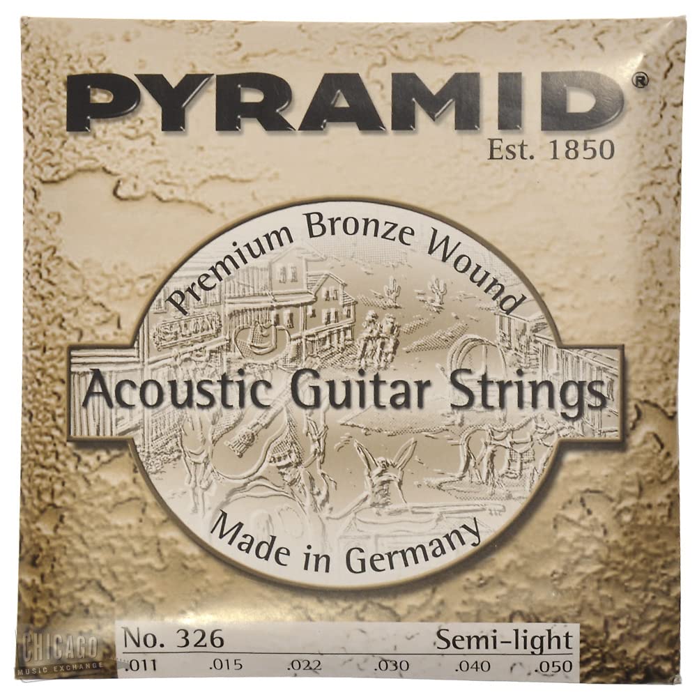 Pyramid Acoustic Guitar Strings Premium Phosphor Bronze Semi  Light 11 50 (Model 326 100)