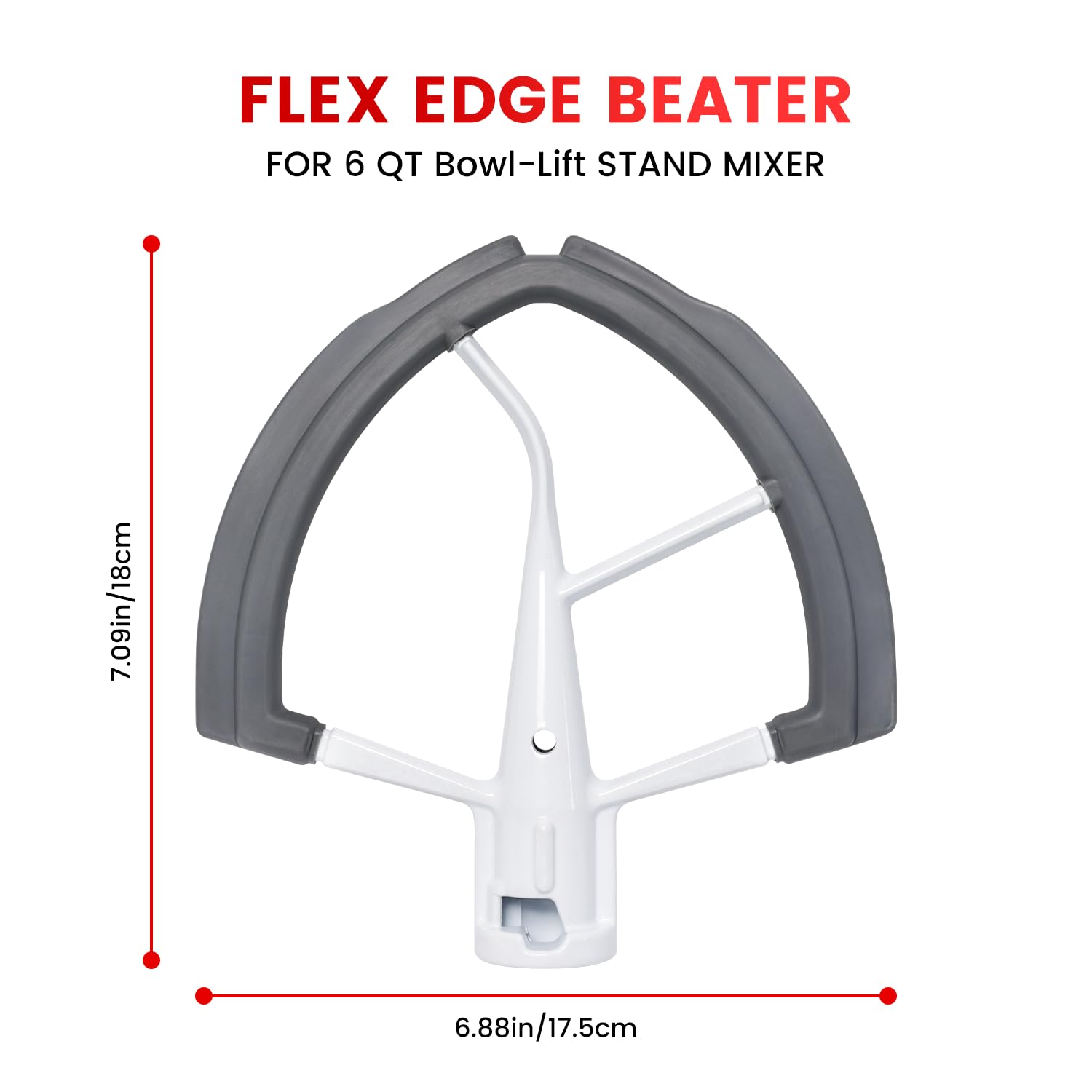 Flex Edge Beater Fit For Kitchenaid 6 Quart Bowl Lift Stand Mixers, Silicone Edges Kitchen Aid Paddle Attachment Mixer Accessory