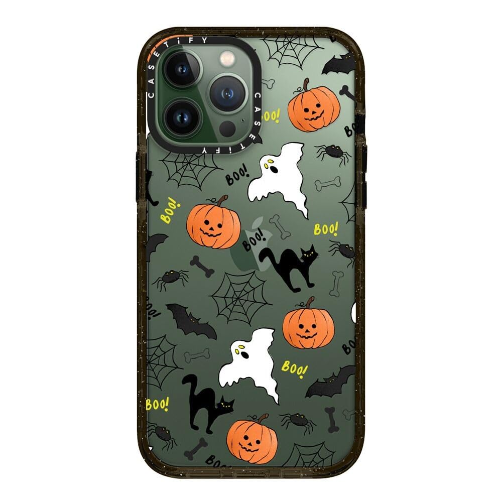 Casetify Impact Iphone 13 Pro Max Case [6.6Ft Drop Protection]   Boo! Its Halloween   Clear Black