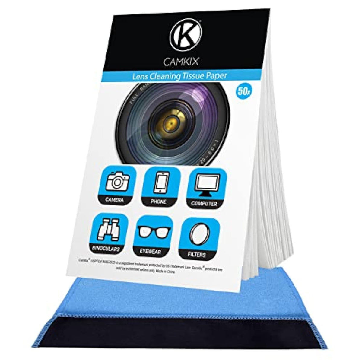 Lens Cleaning Paper Tissue 6X Booklets/300 Sheets + Double Sided Cleaning Cloth - Lens Cleaning Paper For Use On Camera Lenses - Double-Sided Cleaning Cloth For Use On Electronic Screens