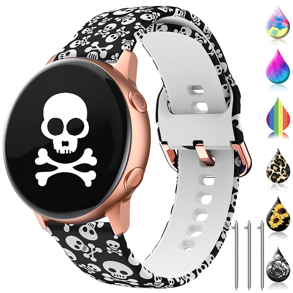 TOOLAIK 20mm Floral Watch Band Compatible with Samsung galaxy watch 7 6 5 4 Active 2 Watch Bands 40mm /44mm,Active Watch Band 40