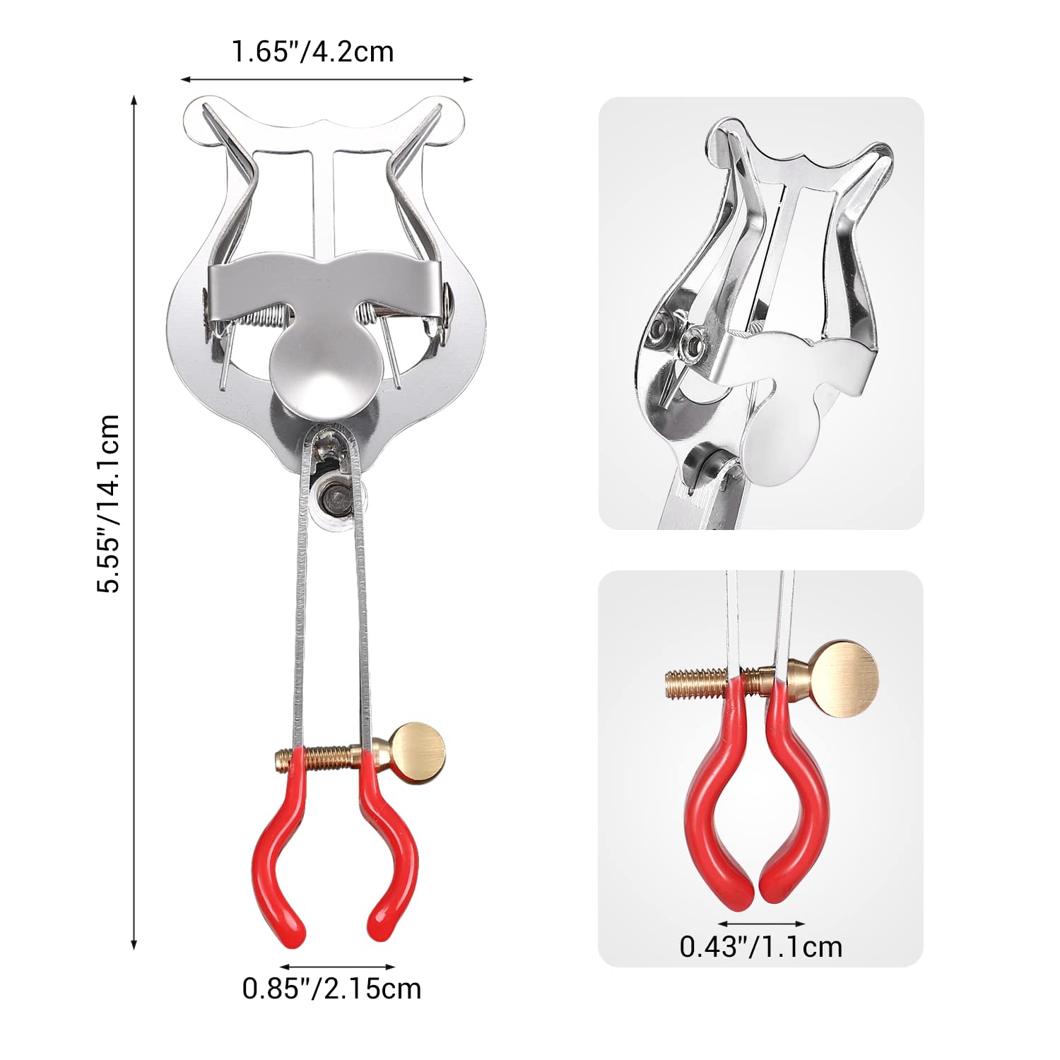 Facmogu Trumpet Lyre Instrument Accessories, Lightweight Trumpet Lyre Sheet Music Clip Marching Music Clip Silver Lyre For Trump