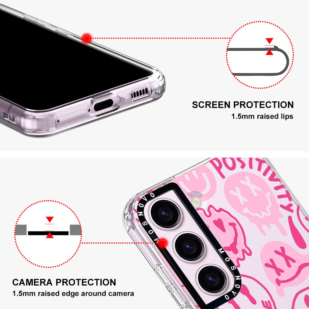 Mosnovo Case For Samsung Galaxy S23, [Buffertech 6.6Ft Military Grade Drop Protection] [Anti Peel Off Tech] Clear Tpu Bumper Pho