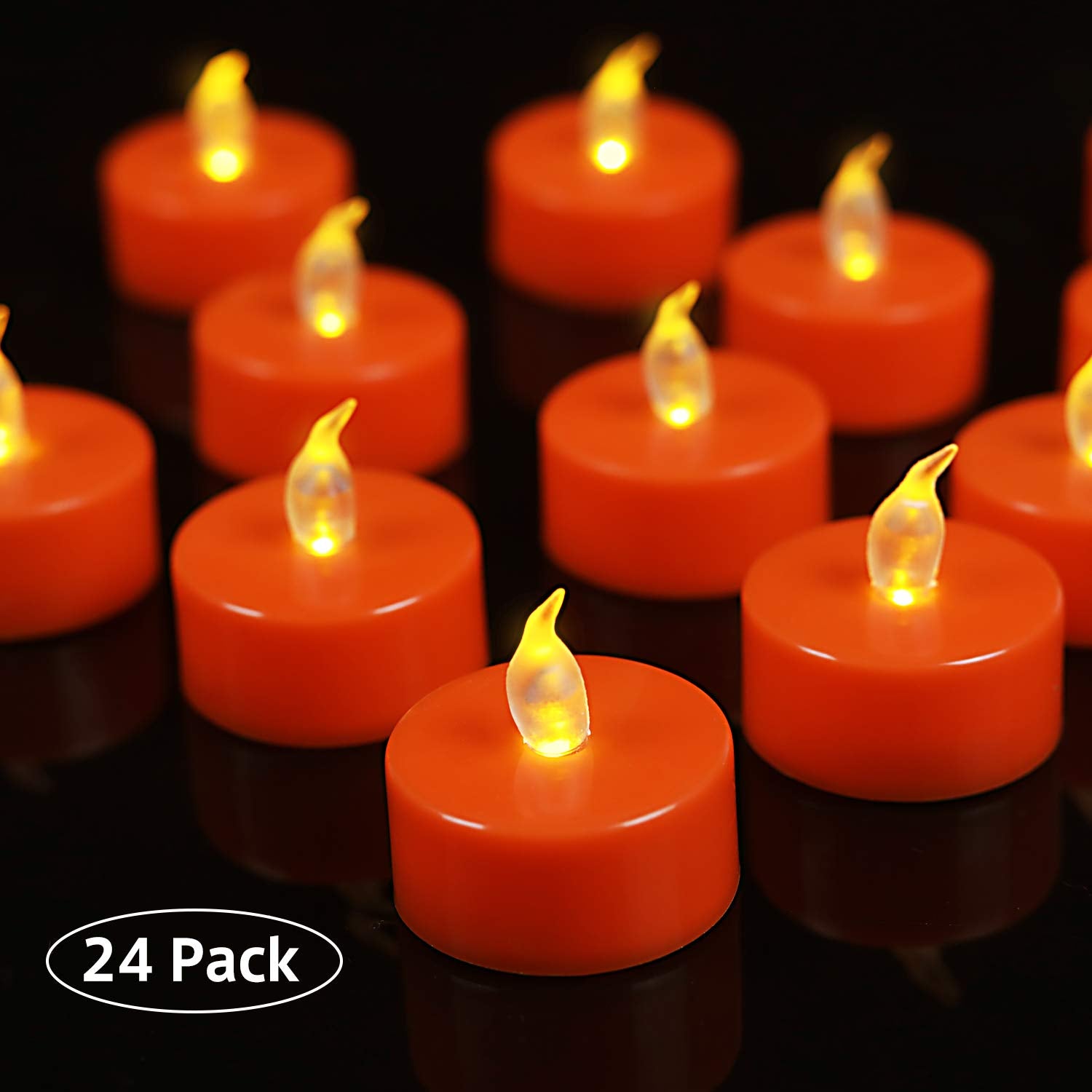 Tappovaly Battery Operated Led Tea Lights:24 Pack Flameless Votive Candles Lamp Realistic And Bright Flickering Long Lasting 150