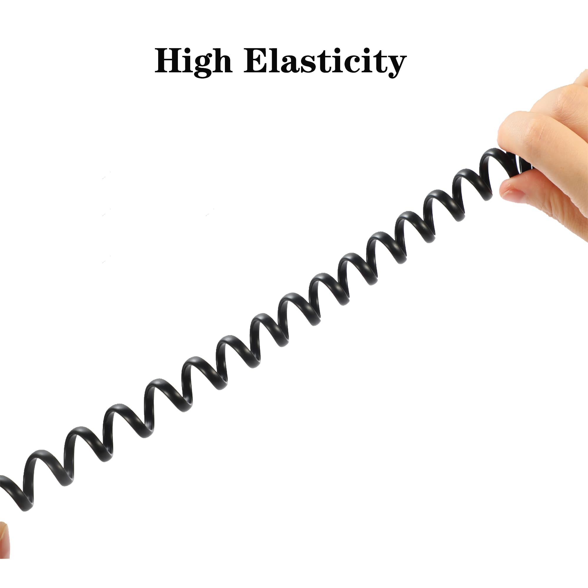 Phone Cord Landline8Ft Uncoiled / 1.4Ft Coiled Landline Phone Handset Cable Rj9 4P4C Telephone Accessory  Black (20Pack)