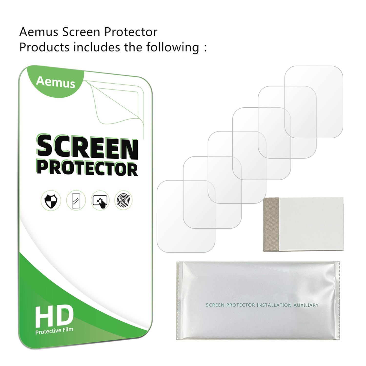 Aemus Screen Protector Compatible For Qonbink L70 Smart Watch 1.85'' (6 Pack) Clear Tpu Soft Film, Compatible For Jacoosa Fitnes