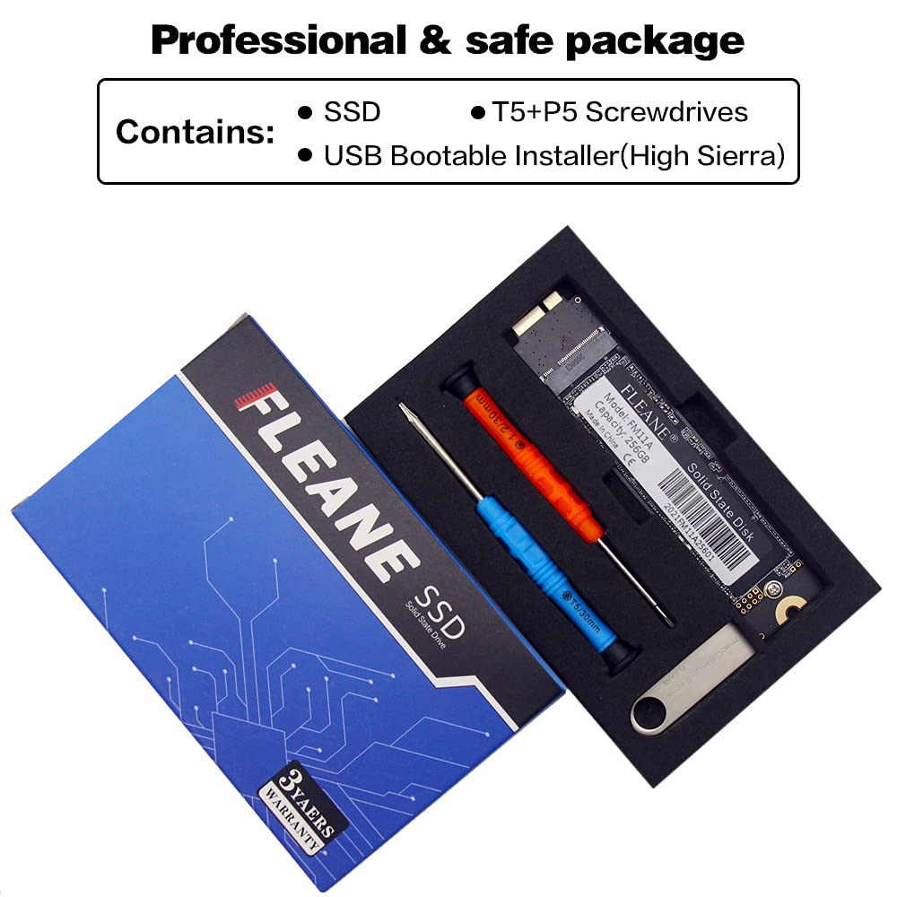 Fleane 256Gb Fm11A 3D Tlc Ssd For Macbook Air A1370 A1369 (Late2010 Mid2011) Emc2392 Emc2393 Emc2469 Emc2471 Hd (256Gb)