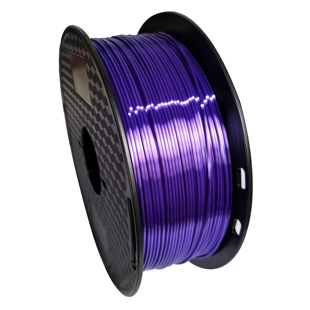 Silk Purple Pla 1.75Mm 3D Printer Filament 1Kg (2.2 Lbs) Silky Shiny Purple 3D Printing Material Metallic Dark Violet Purple Col