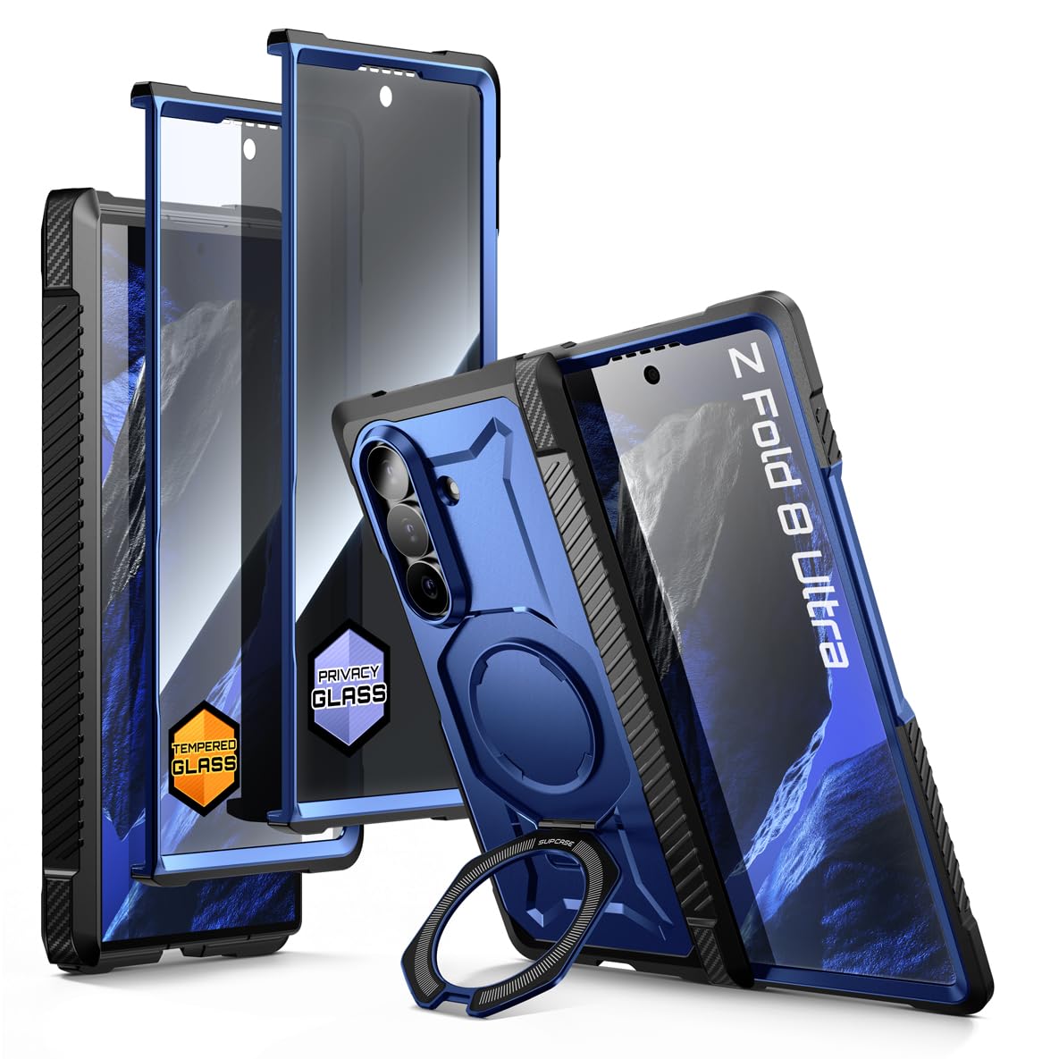 SUPCASE for Galaxy Z Fold 8 Ultra Case, Glass & Privacy Screen, Full Hinge