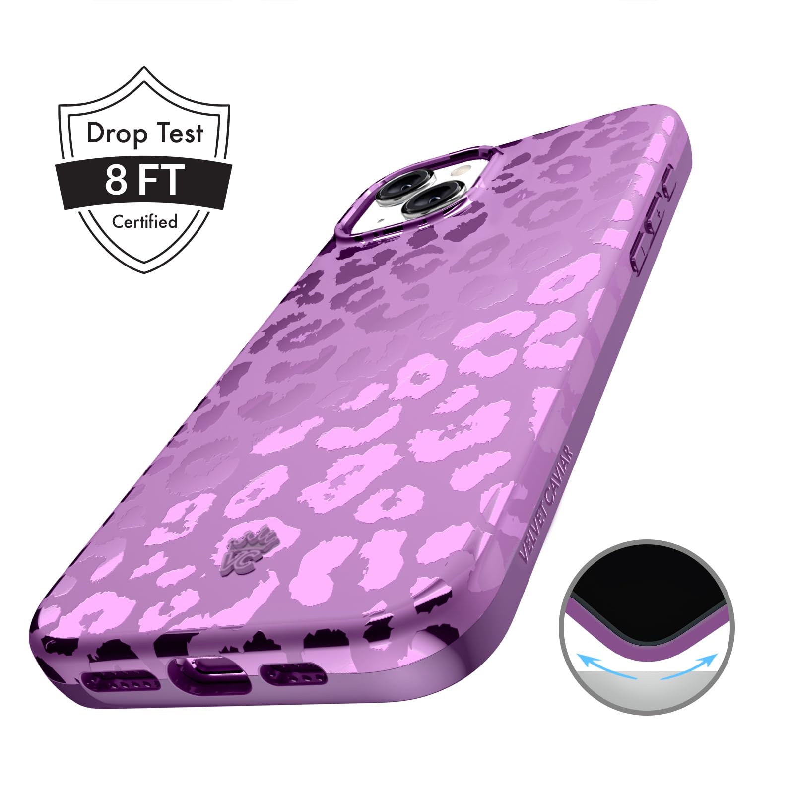 Velvet Caviar Case Compatible With Iphone 15 Purple Cheetah [8Ft Drop Tested] Compatible With Magsafe   Protective Phone Cases