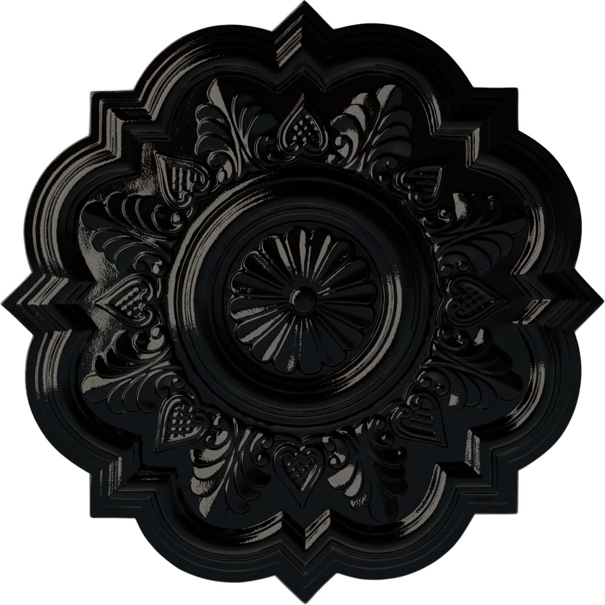 Ekena Millwork CM20DRBPS Deria Ceiling Medallion, 20 1/4 OD x 1 1/2 P, Black Pearl
