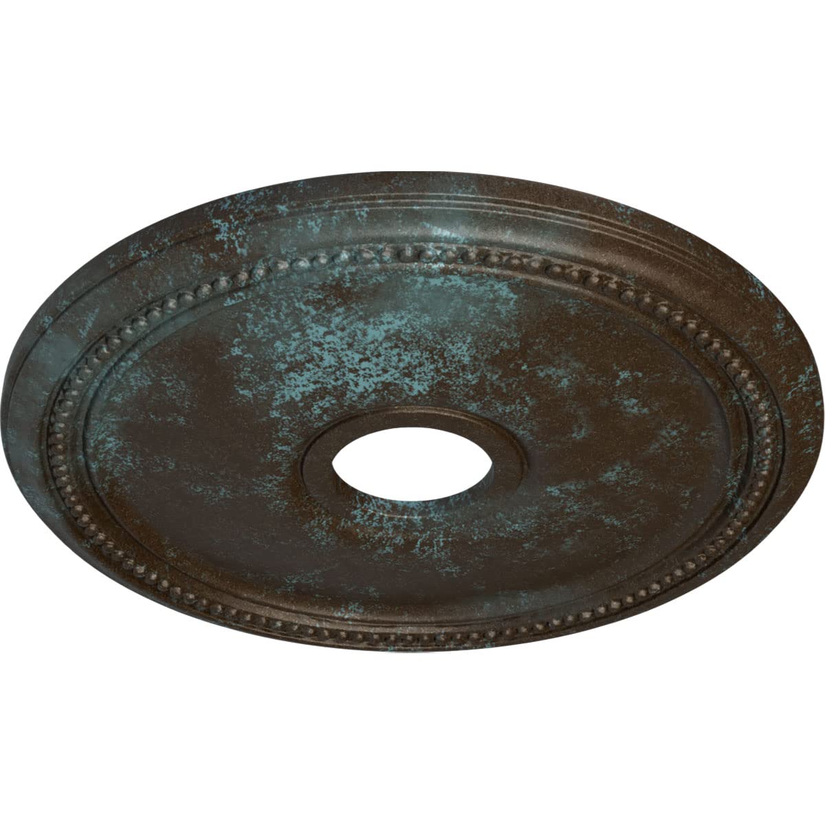 Ekena Millwork Cm18Dibbs Diane Ceiling Medallion, 18Od X 3 5/8Id X 1 1/8P (Fits Canopies Up To 5 3/8), Hand-Painted Bronze Blue