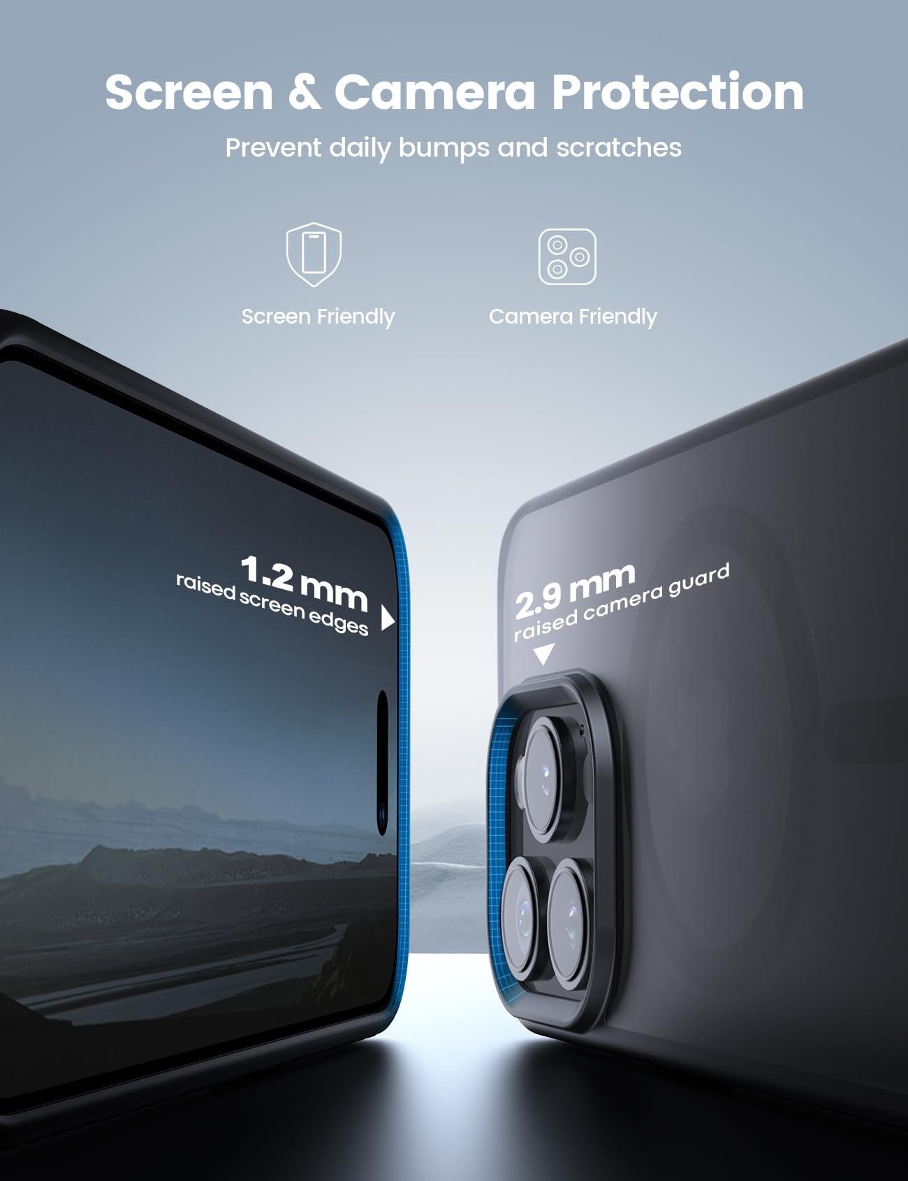 Lamicall Magnetic Case For Iphone 16 Pro, For Magsafe   [Anti Slip Edge] Military Grade Shockproof Protection Translucent Hard S