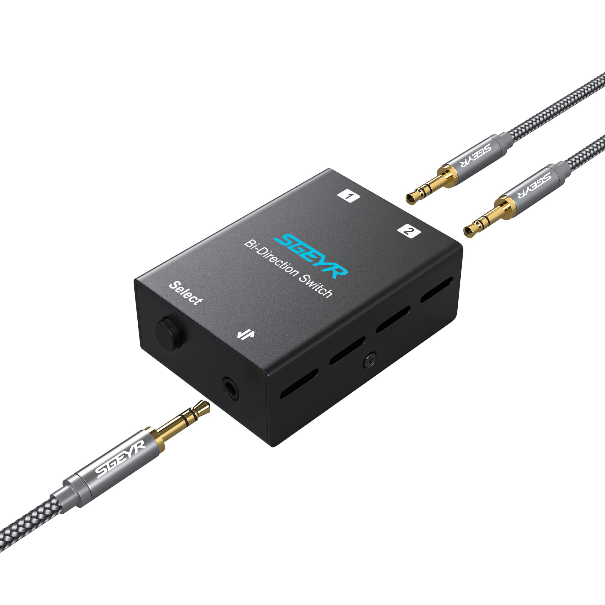 Audio Switch 3.5Mm Bi Direction Switch, Stereo Audio Switcher 2 In 1/1 In 2 Out, Audio Switch Selector For Phone Speakers Headhphone (Black)