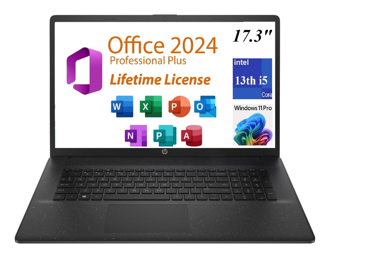 Hp 2025 17.3'' Hd+ Business Laptop, 13Th Gen Intel Core I5-1334U (10Cores,12 Threads),12Gb Ram, 512Gb Pcie Ssd, Free Lifetime Of