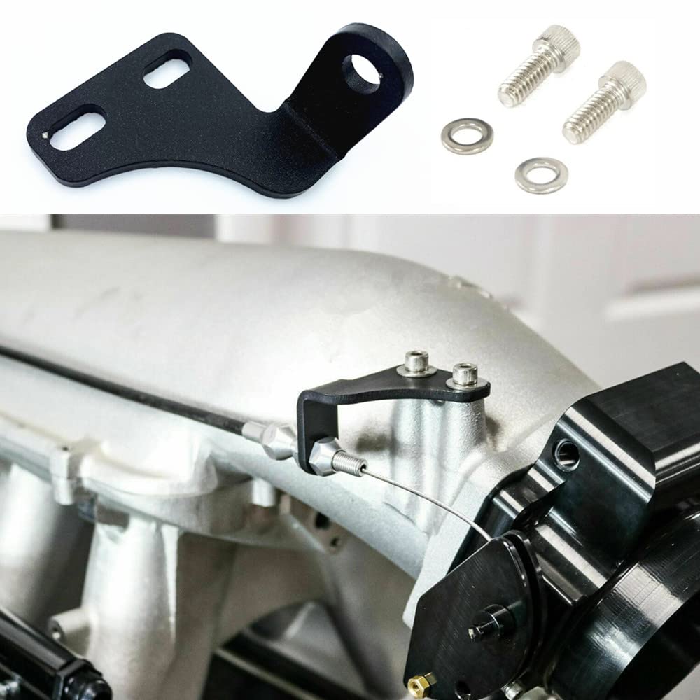 Buliboao Compatible With Holley Hi Ram Throttle Cable Bracket Black Anodized Fits 36'' Throttle Cable