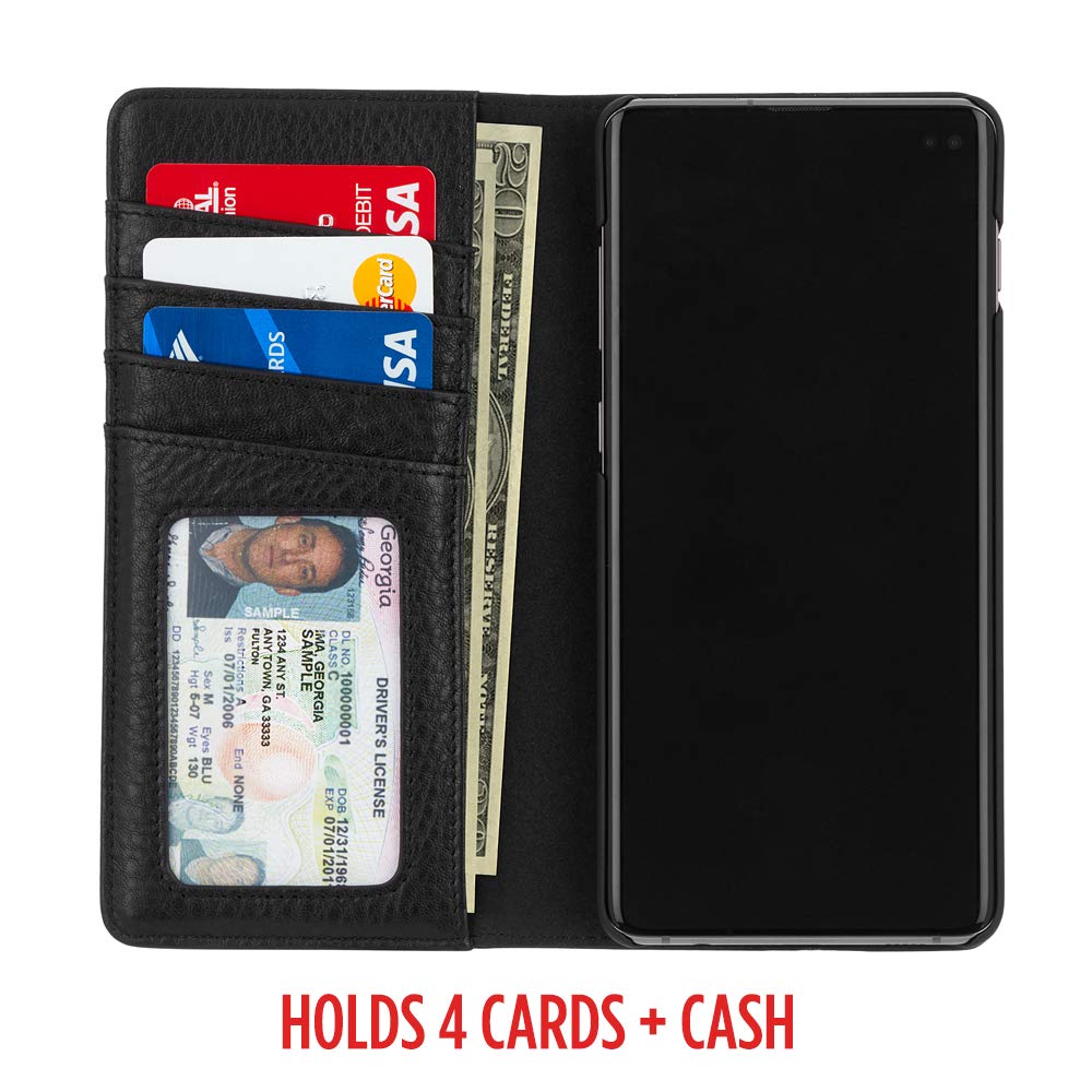 Case Mate   Wallet Folio   Samsung Galaxy S10+ Leather Wallet Folio Case   Black Leather