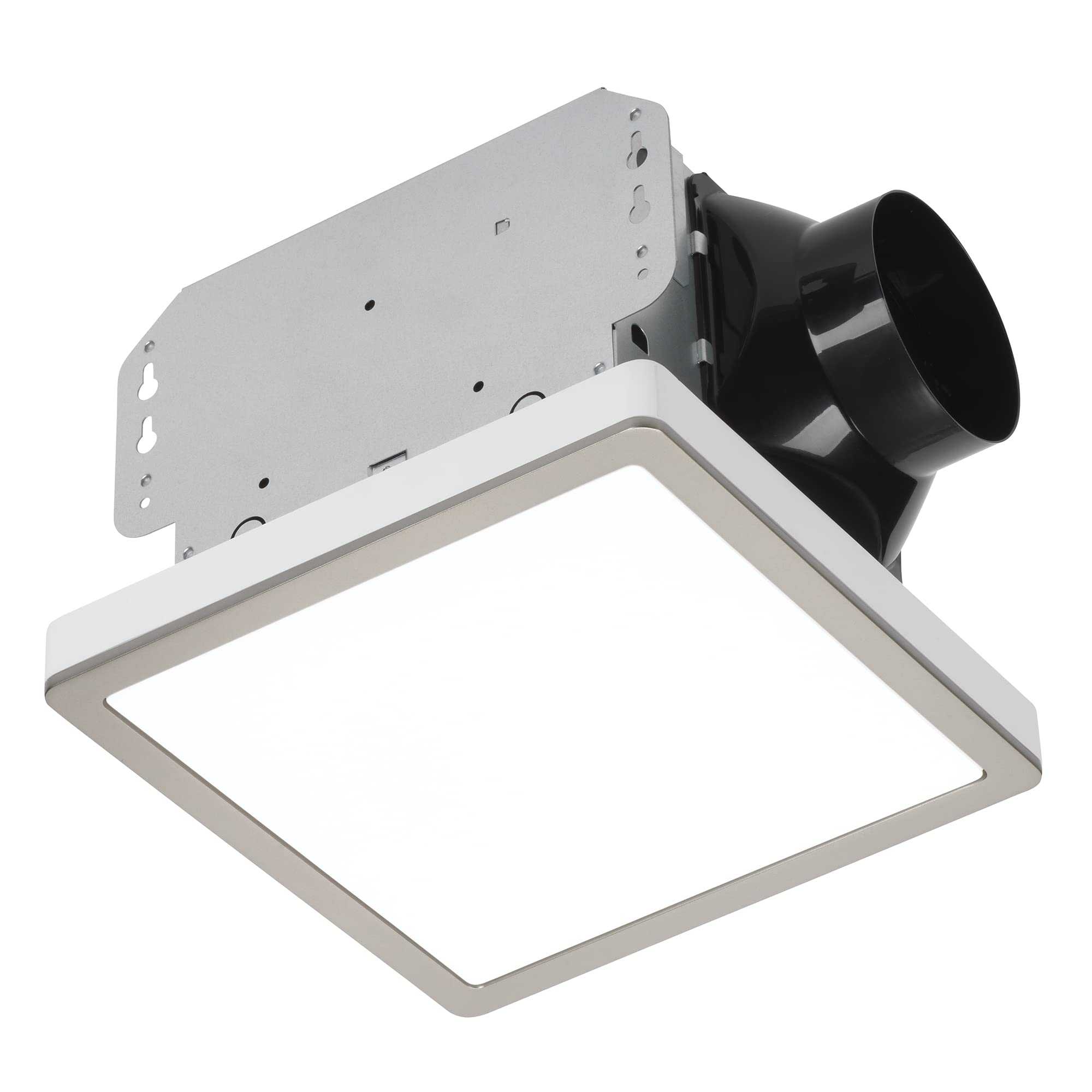 Homewerks 7105 10 Bathroom Fan Integrated Led Light Ceiling Mount Exhaust Ventilation Ultra Quiet 1.0 Sones 70 Cfm, Decorative B