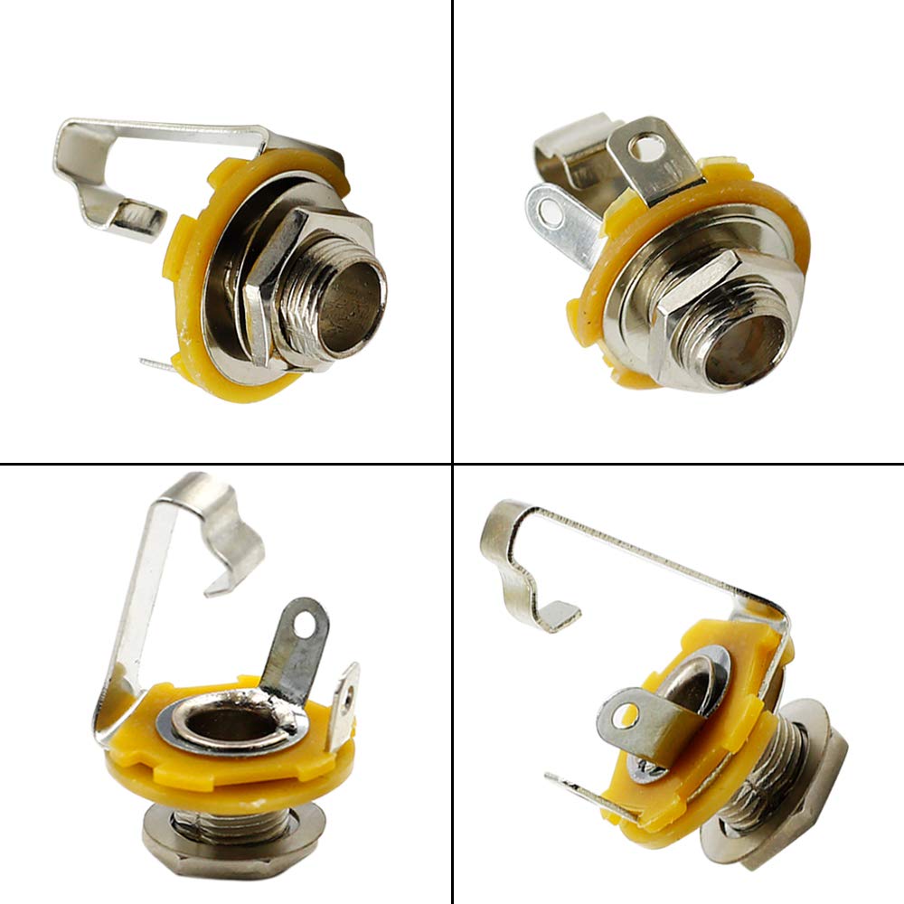 Luomorgo 6.35Mm/0.25 Inch Long Mono Input Jack Socket For Electric Guitar Bass 20Pcs