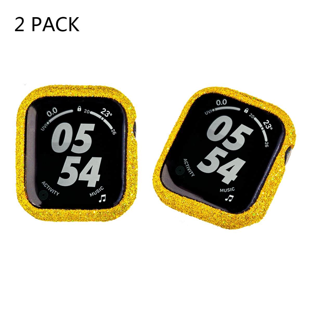 Hallomomo 2 Pack Bling Glitter Compatible With Apple Watch Case 41Mm, Series 8/7,Hand Made Real Bling Glitter Gift For Women Gir