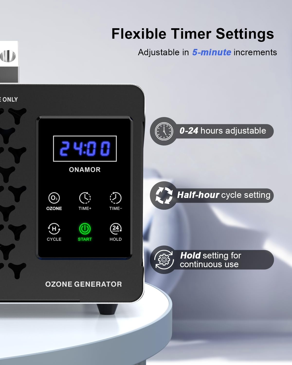 Onamor Digital Ozone Generator Odor Eliminator 77,000Mg, High Capacity Ozone Machine Odor Removal Up To 8,000 Sq.Ft, Ozone Odor