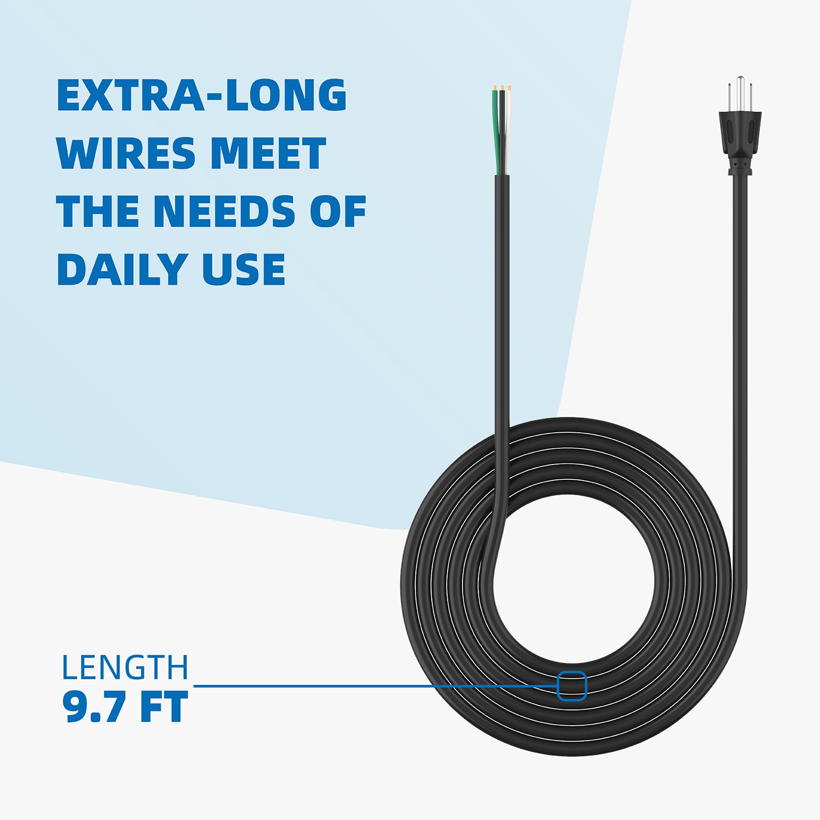 10Ft 14 Gauge 3 Prong Heavy Duty Replacement Power Supply Cord Cable   Heavy Duty Power Cord For Power Tools, 110V 115V 120V Pig