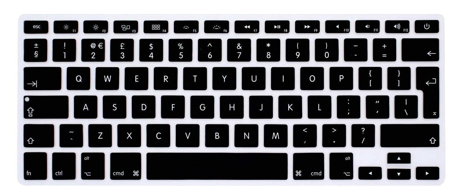 Hrh English Silicone Keyboard Cover Skin For Macbook Air 13,For Macbook Pro 13/15/17 (With Or W/Out Retina Display,2015 Or Older