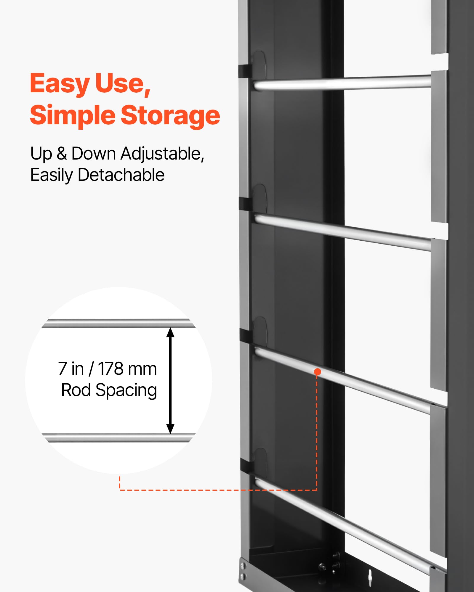 Vevor Wire Spool Rack, 4 Adjustable Rods, Cold-Rolled Steel Wire Spool Holder Wall Mounted For Multi-Spools, Wiring Storage, 150
