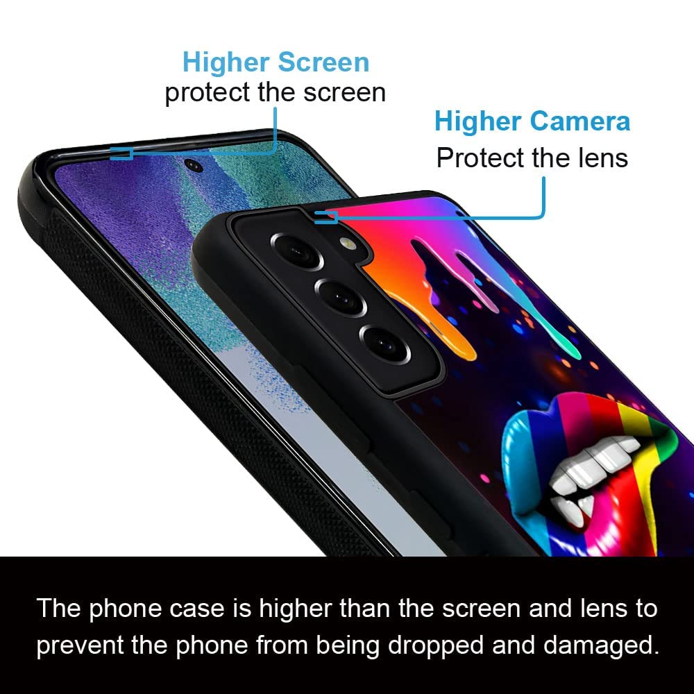 Daizag Compatible With Samsung Galaxy S22 Case,Sexy Rainbow Lips For Man Woman, All Round Protection Shockproof Anti Scratches T