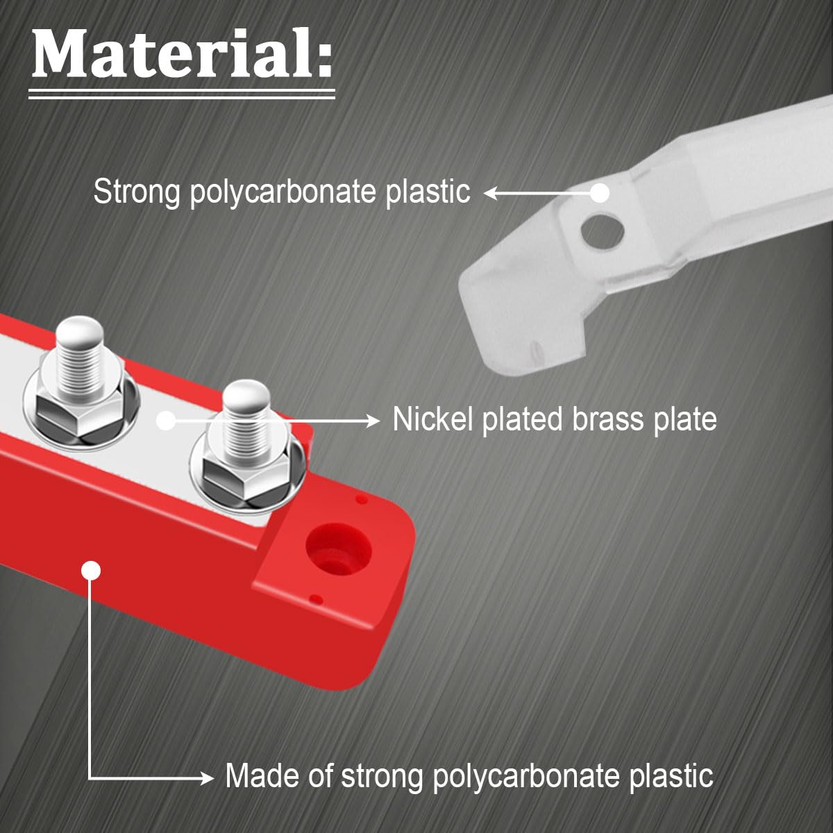 Seamaka (Red+Black) Power Distribution Terminal Block With Cover With 6 X 1/4    (M6) Post,Battery 12V Bus Bar With Ring Termina
