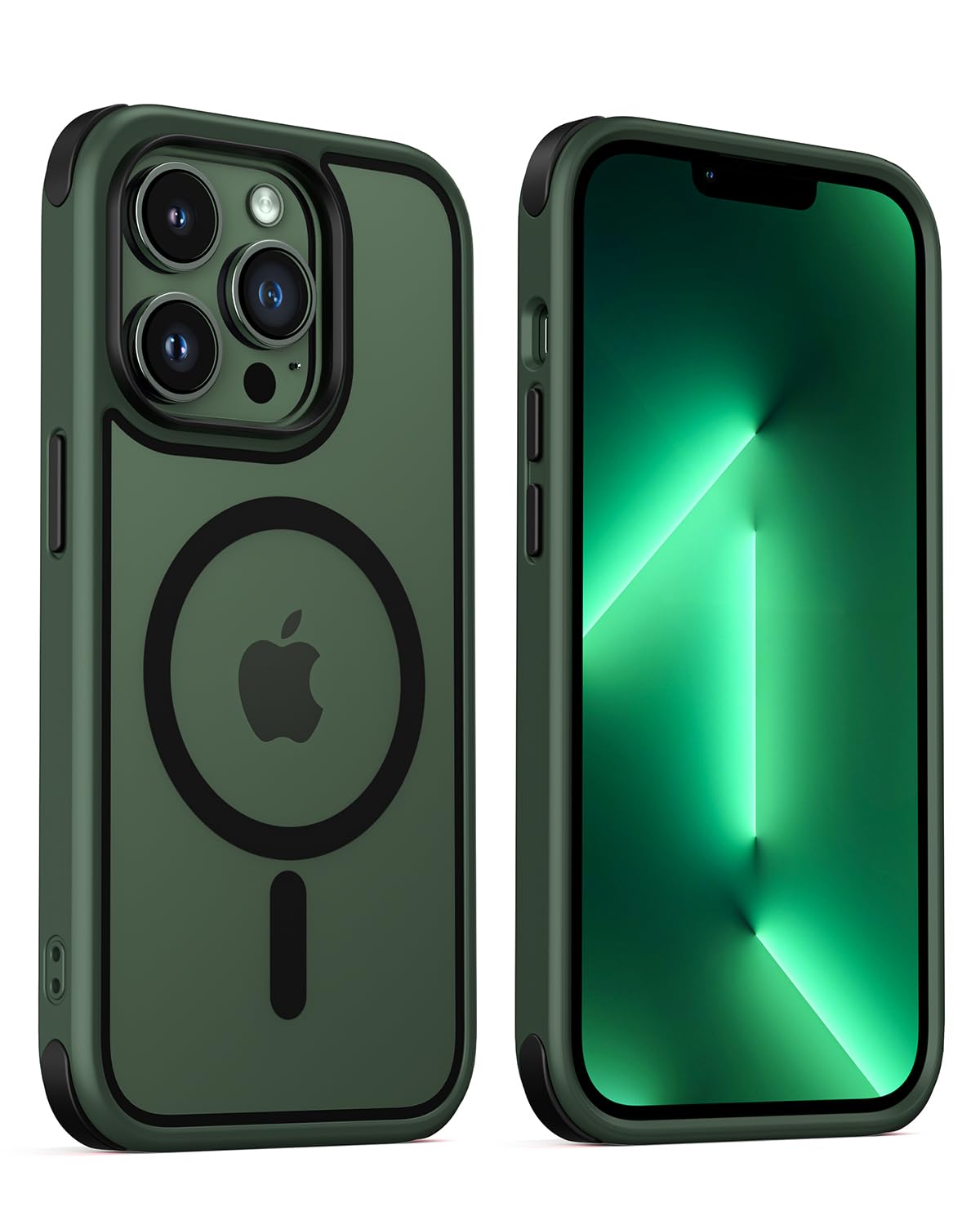 Mobnano for iPhone 13 Pro Case, Compatible with MagSafe, Crystal Clear Case with Magnetic Ring, Multicolor Protective Shockproof