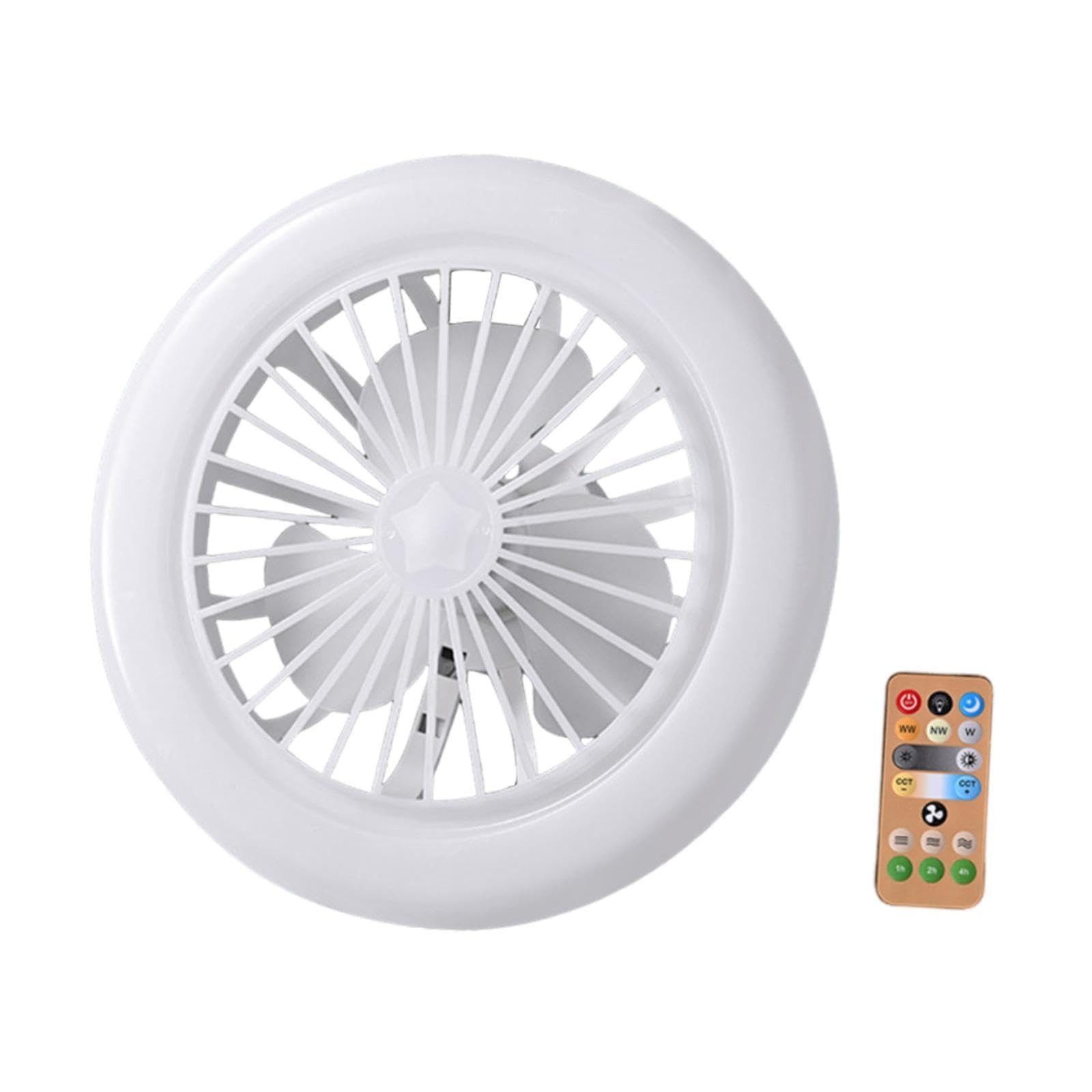 Trendivibe Ceiling Fan With Light Kitchen Hotel Dimmable Hanging Home Led 23Cm White