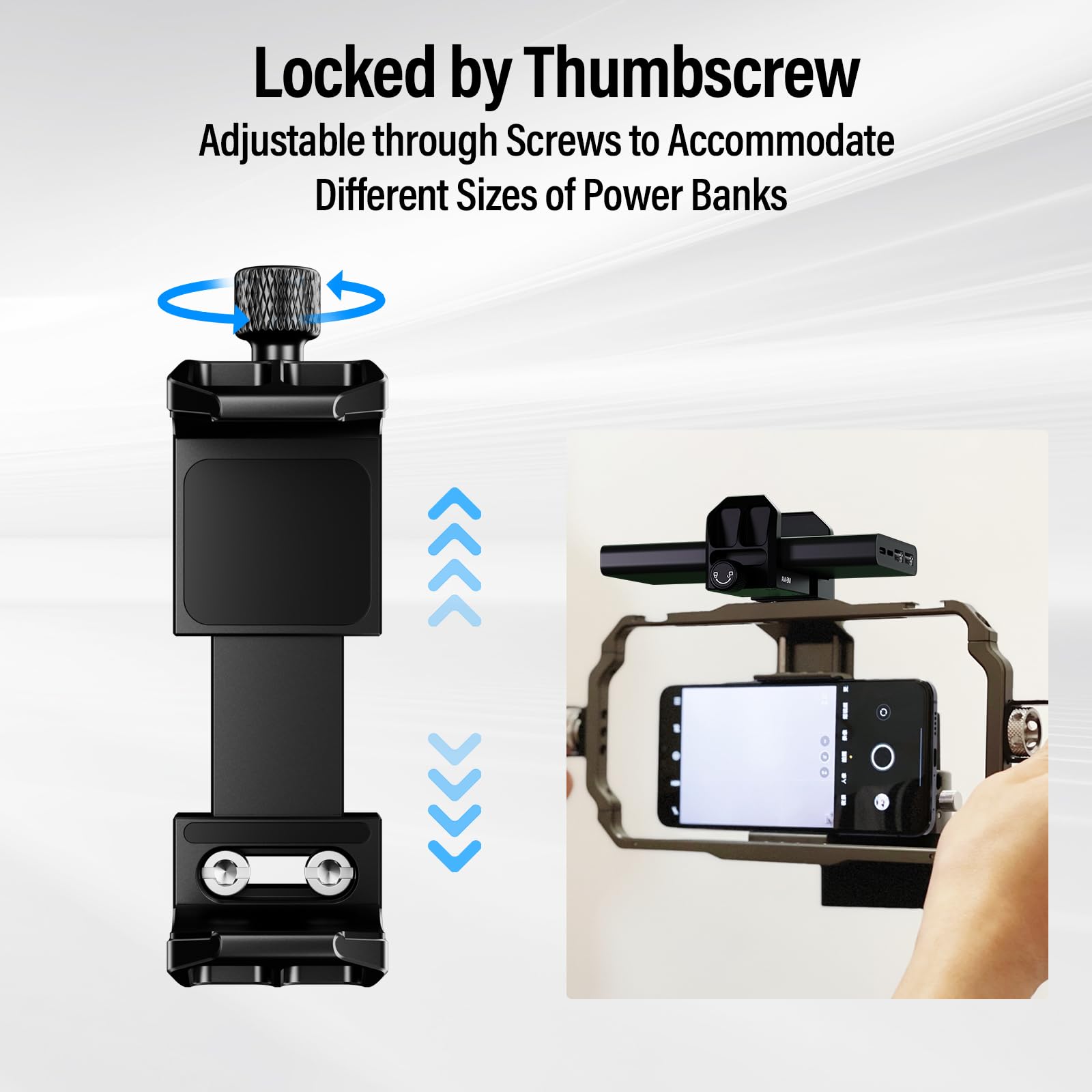 Sirui Universal Power Bank Holder, Aluminum Adjustable Power Bank Clamp Mount For Camera, Am Bm