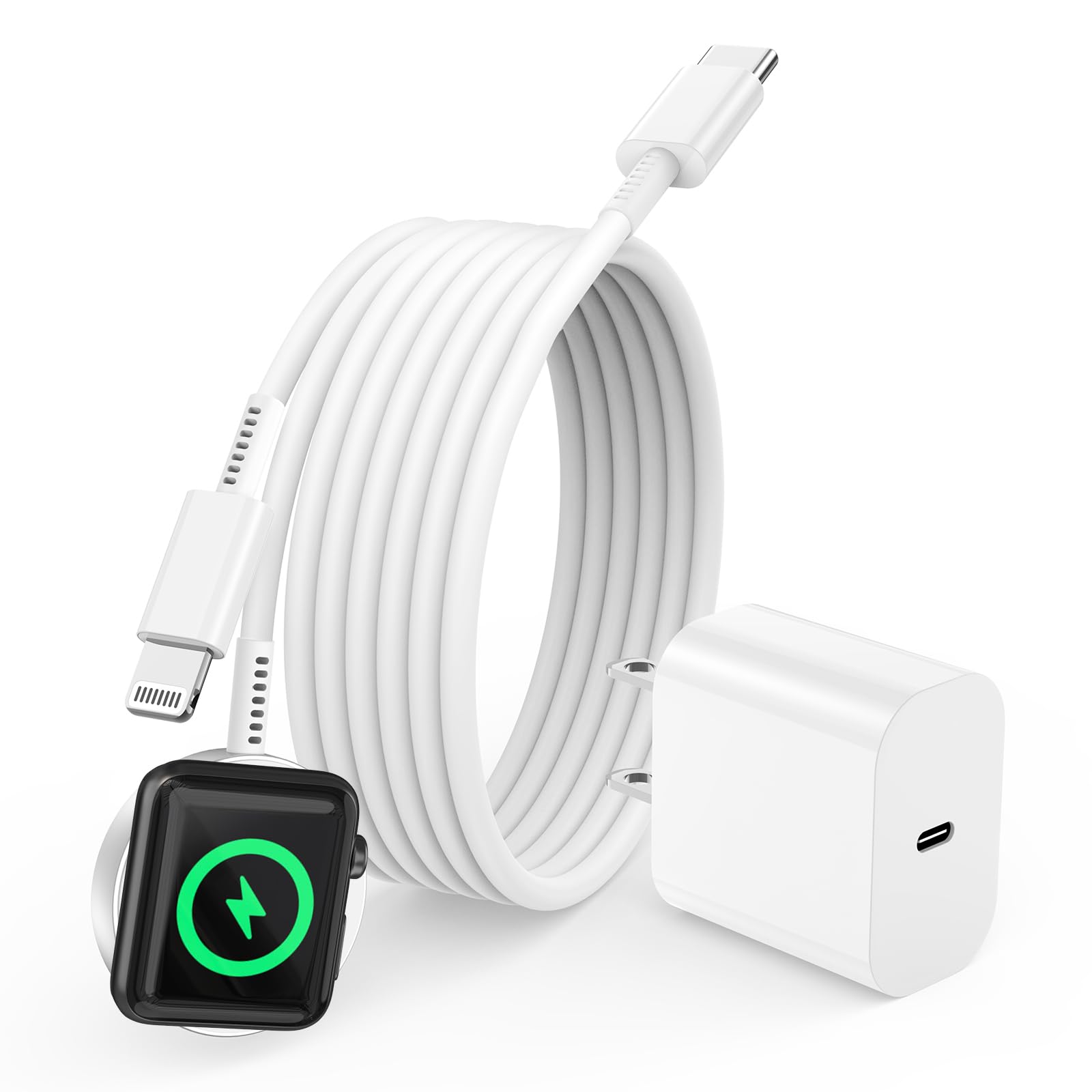 for Apple Watch Charger with USB C Charger, 2 in 1 iWatch & iPhone Charger Fast Charging, 6FT Magnetic Smart iWatch Charger Cabl
