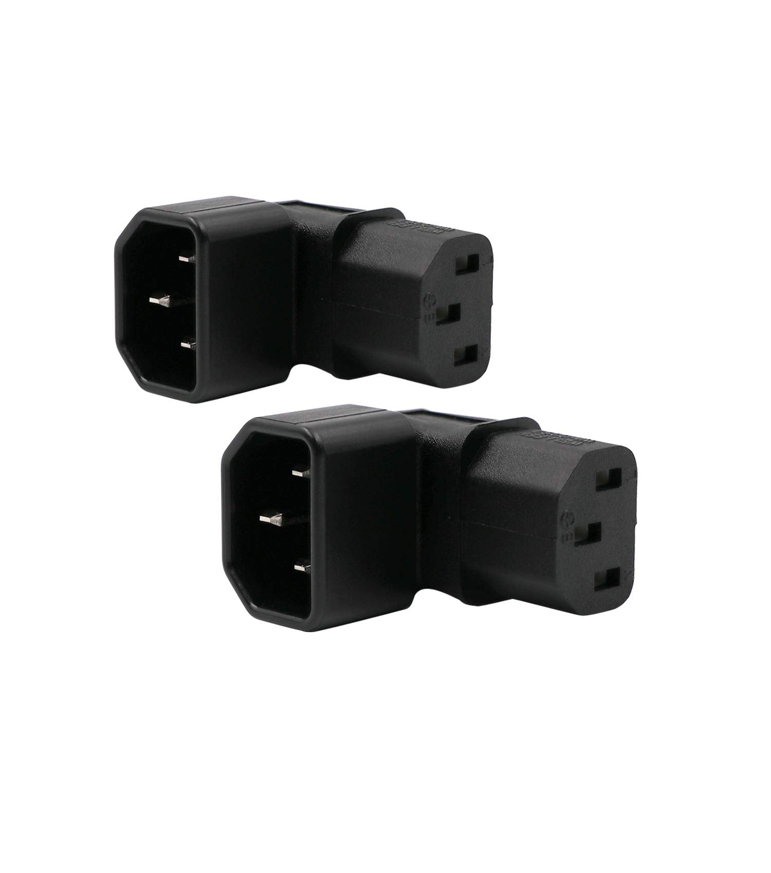 Iec C14 To C13 Power Adapter Pdu Plug/Socket Up 90 Degree For Lcd Wall Mount Tv 2 Pack