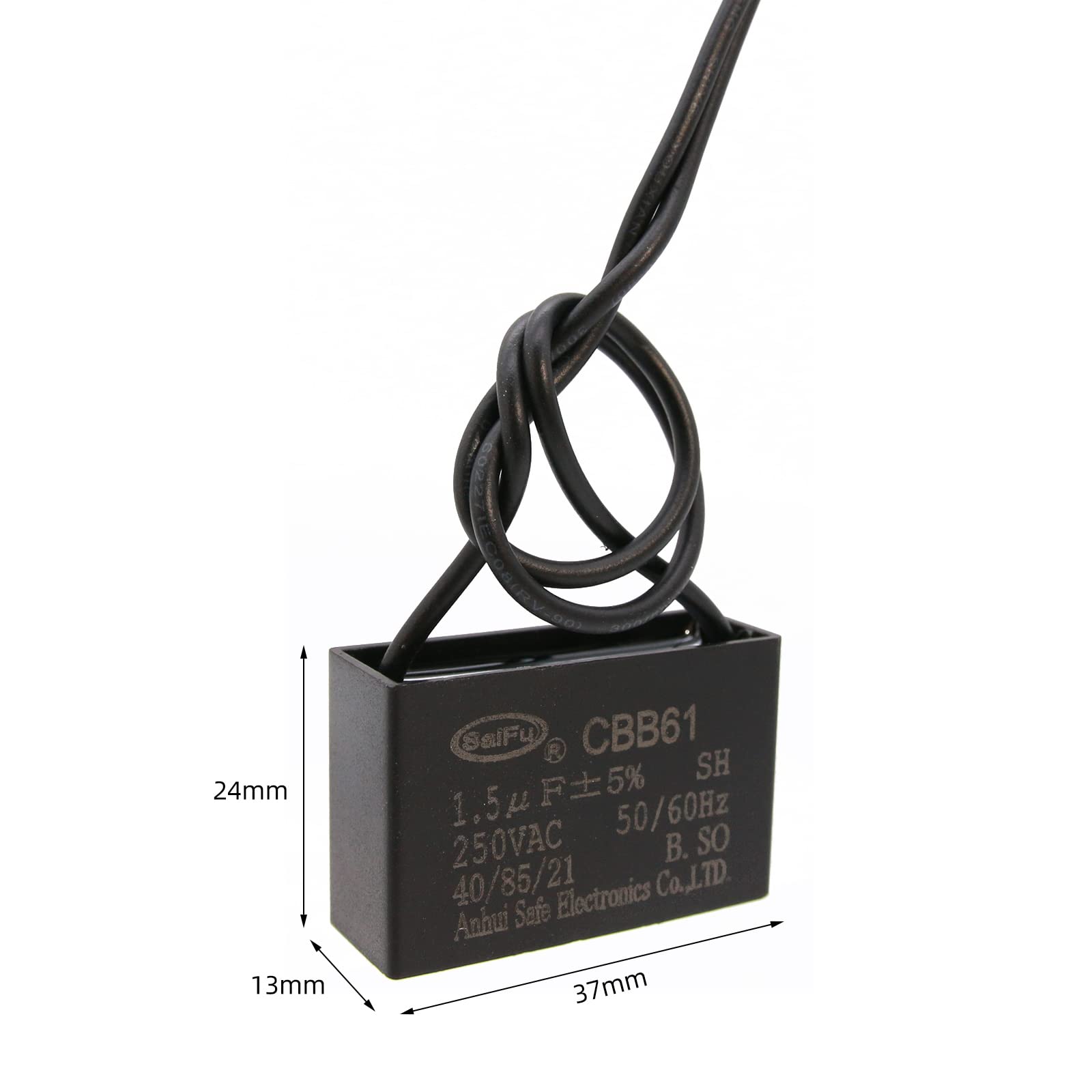 Akzytue Cbb61 Capacitor 1.5Uf 250V Ac Ceiling Fan 2 Wire 50/60Hz For Electric Fan Generator Pump Motor (2 Pack )