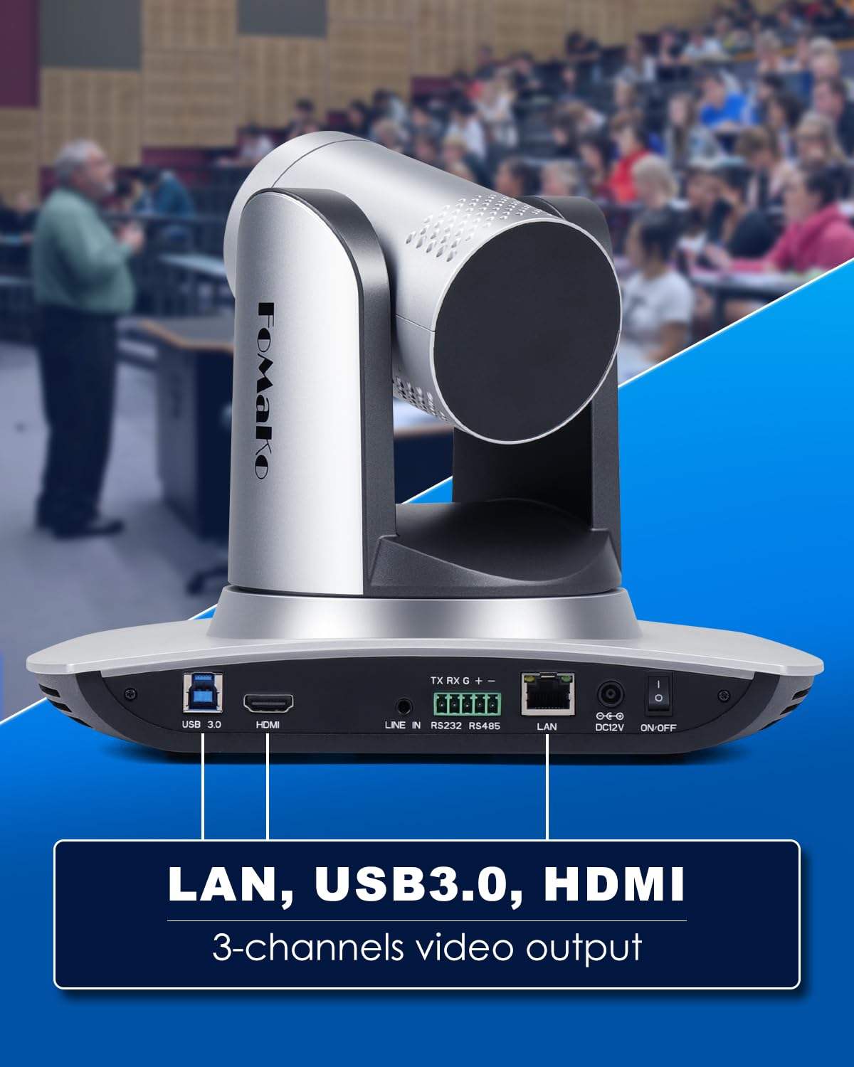 Fomako Ai Auto Tracking Hdmi Ptz Camera 20X Optical Zoom Ip Usb3.0 Hdmi Ptz Camera For Church Services Worship Education, Poe 10