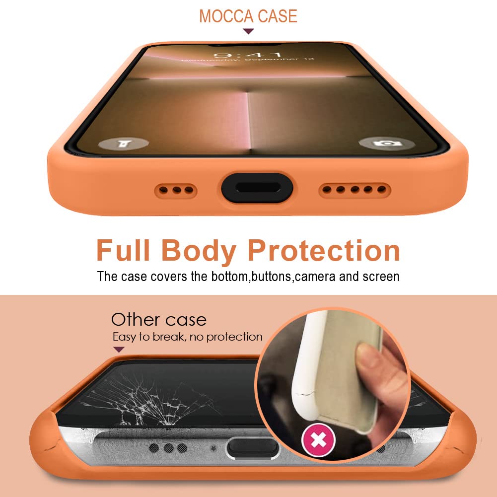 Mocca Compatible With Iphone 13 Case 6.1 Inch With Ring Kickstand | Liquid Silicone | Microfiber Liner | Anti Scratch Full Body