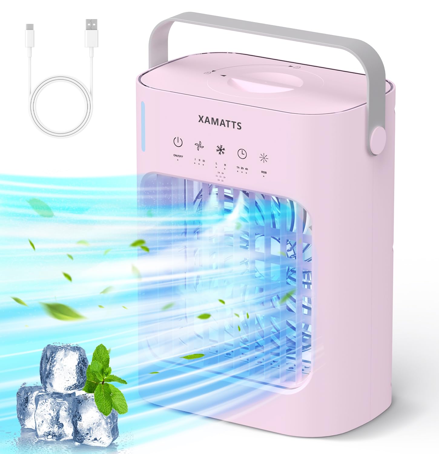 Portable Air Conditioners Cooling Fan, 3 Speeds Evaporative Mini Air Conditioner Portable, 700Ml Portable Ac Air Cooler, Persona