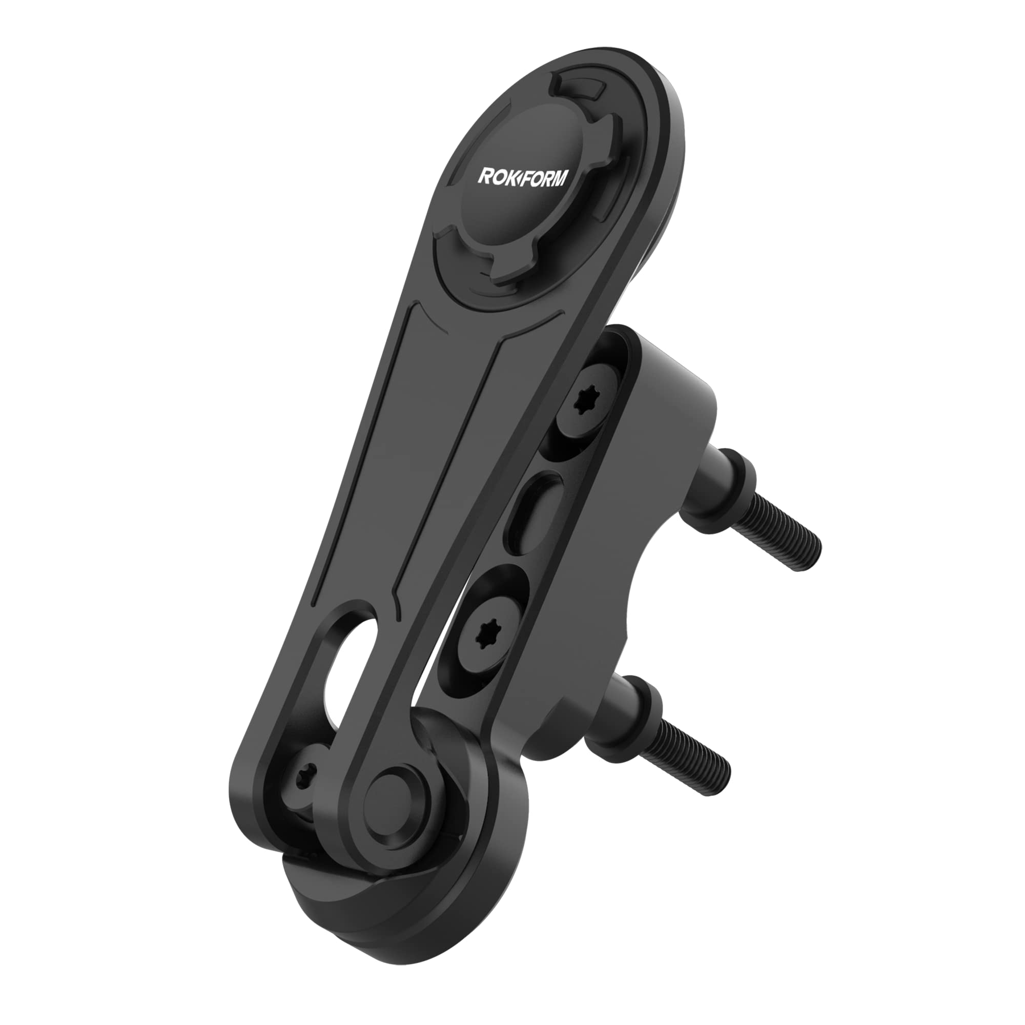 Rokform   Universal Motorcycle Cell Phone Perch Mount, Fits Most Harley's, Metrics, and Indian Cruisers, Secures Phone Via Quad Tab Twist Lock Mount and Built in Magnet Mount (Black)