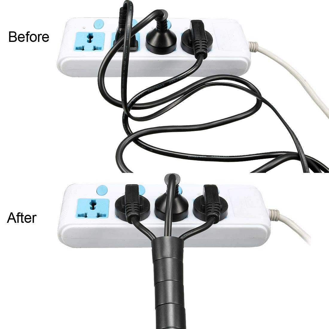 Uxcell Spiral Cable Wrap Wire Cord Wraps 1/2 Inch X 18Ft Black Pe Polyethylene Tubing For Computer Wire