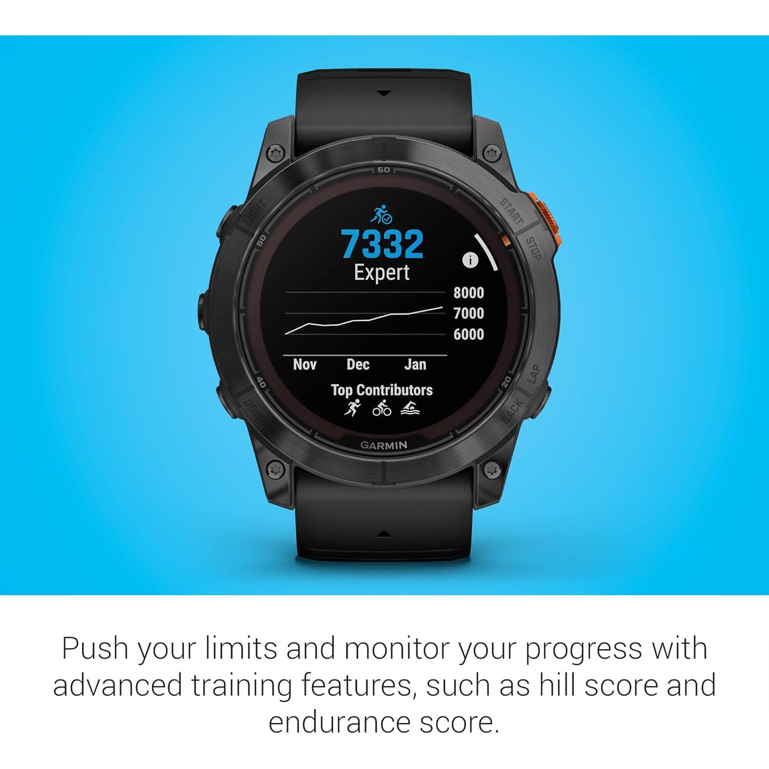 Garmin Fenix 7X Pro Solar, Glass, Slate Gray Steel, Black Bundle With 2 Year Enhanced Protection Pack