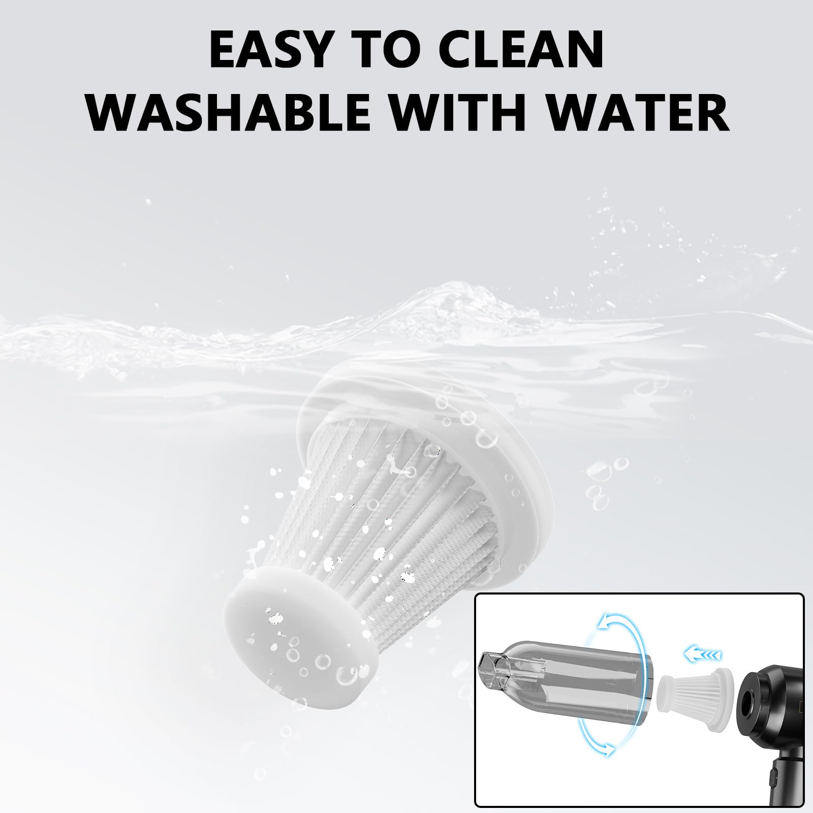 Hrycf Handheld Vacuum,Car Vacuum Cleaner,4-In-1 20000Pa High Power Portable Rechargeable Vacuum Cleaner With Brushless Motor, Sm