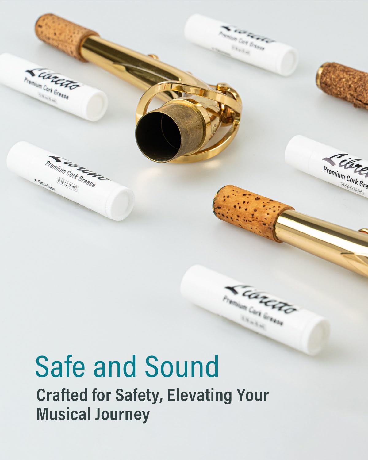 Libretto Premium Cork Grease, Set Of 3, Odorless, Smooth, For Woodwind Musical Instruments, Clarinets, Saxophones, Bass Clarinet